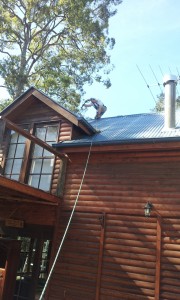 Jai Spraying Roof using harness safety system